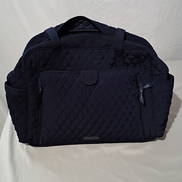 Vera Bradley Quilted Navy Diaper Bag - Picture 1 of 9